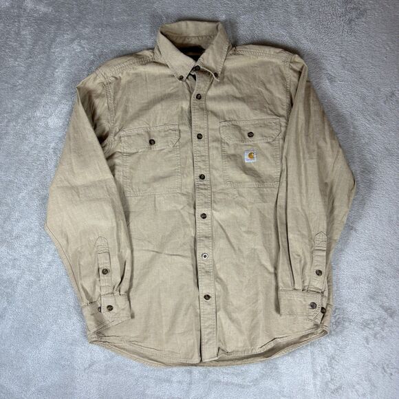 Carhartt Loose Fit Mid Weight Long Sleeve Button Up Shirt Mens Size M - Picture 1 of 8